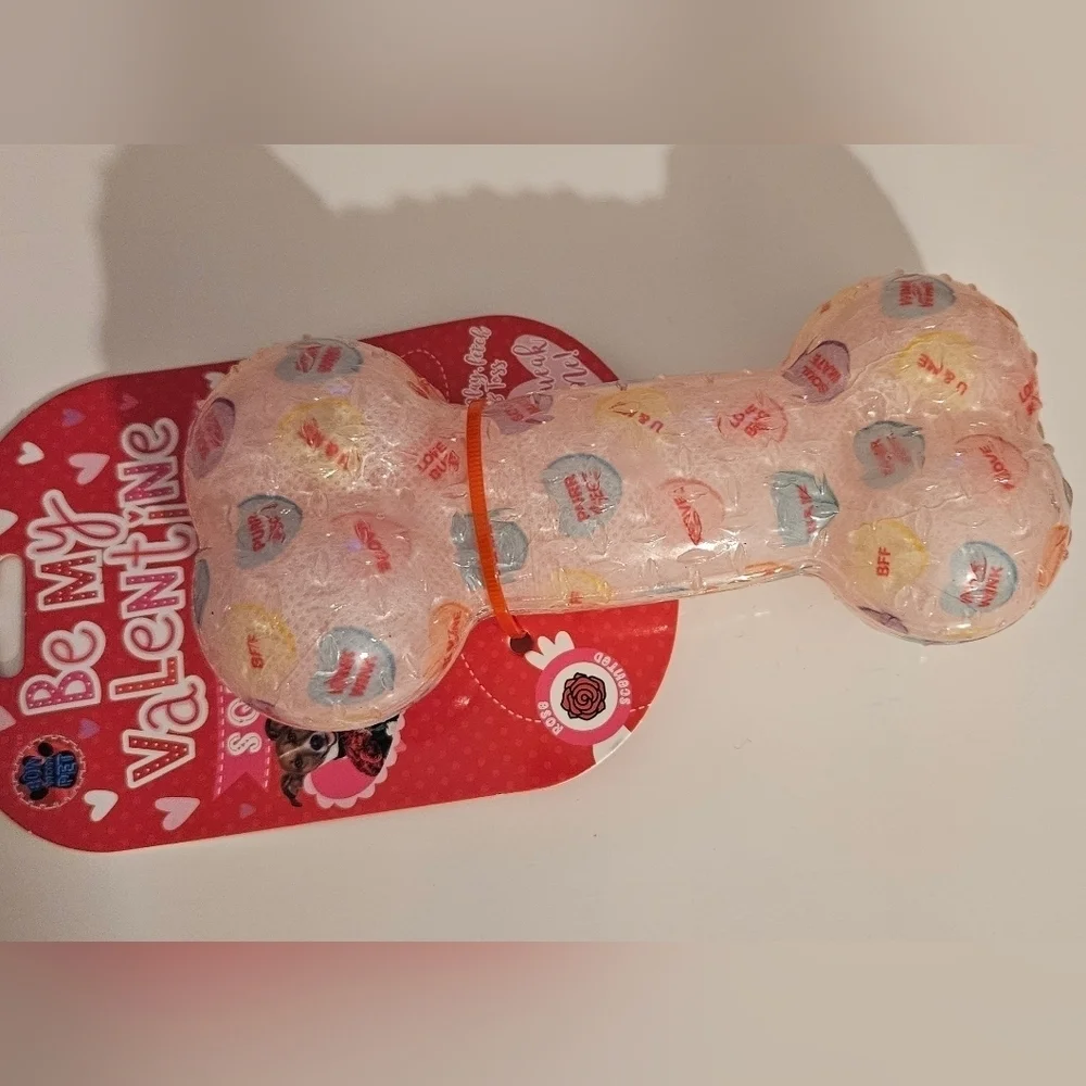 European Home Designs Squeaky Bone Dog Toy Rose Scented